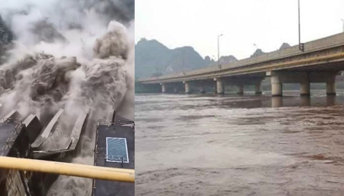 نالہ ڈیک  بپھر گیا نارووال،سیالکوٹ میں تباہی، بحریہ ٹاؤن پارک ویو سوسائٹی میں پولیس کے اعلانات
