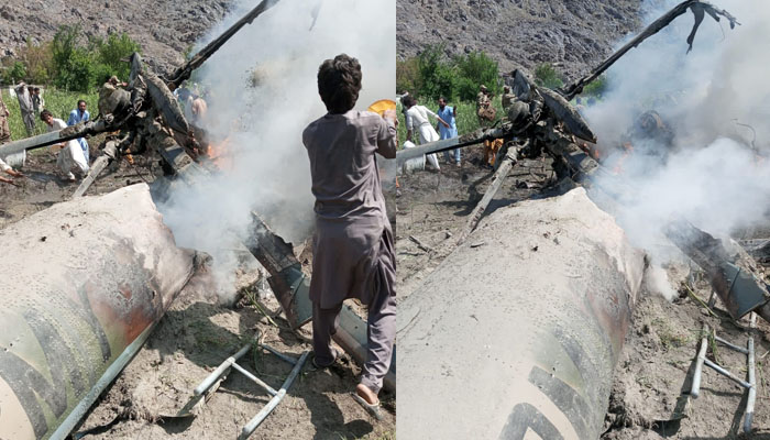 دیامر میں پاک فوج  کا ہیلی کاپٹر گر کر تباہ،پائلٹ سمیت عملے کے 5 افرادشہید