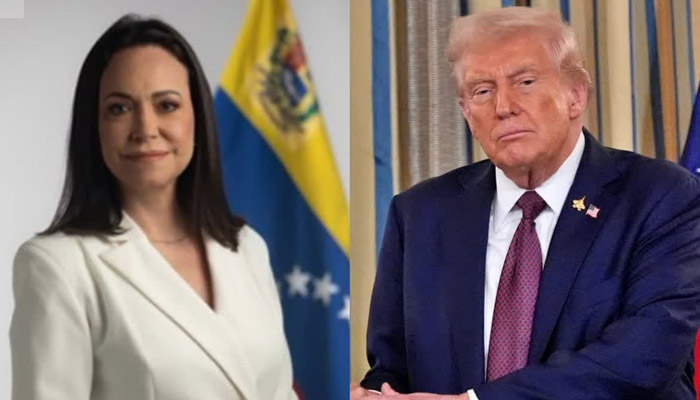 نوبل انعام یافتہ ماریہ کورینا مچاڈو  نے ایوارڈ صدر ڈونلڈ ٹرمپ کے نام کردیا