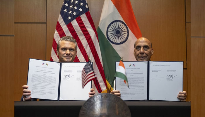 بھارت اور امریکا میں 10 سالہ دفاعی معاہدہ، امریکی وزیر جنگ اور بھارتی وزیر دفاع نے دستخط کردئیے