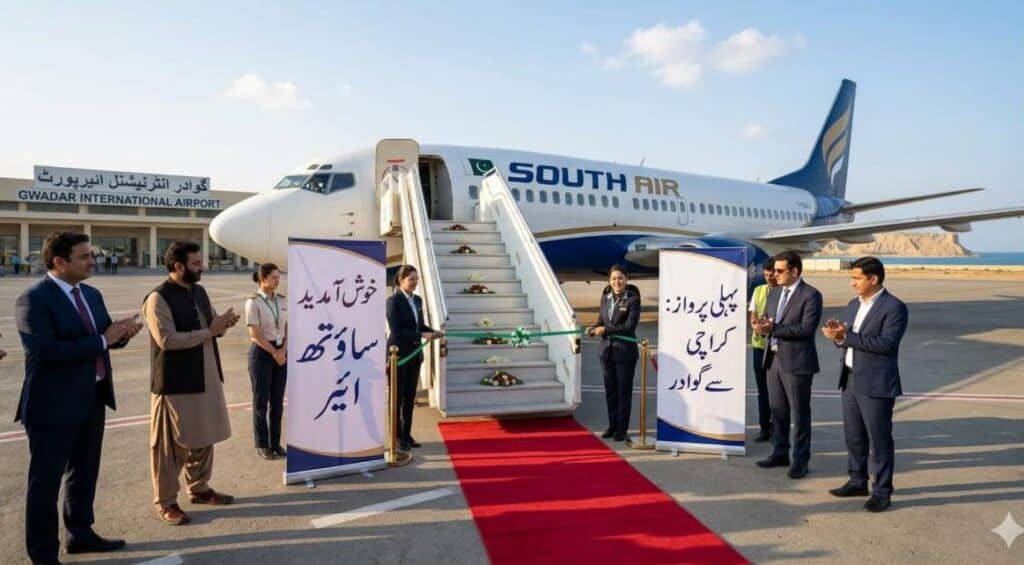 سائوتھ ائیر کی پہلی پرواز فلائٹ کراچی سے گوادر کے لیے روانہ