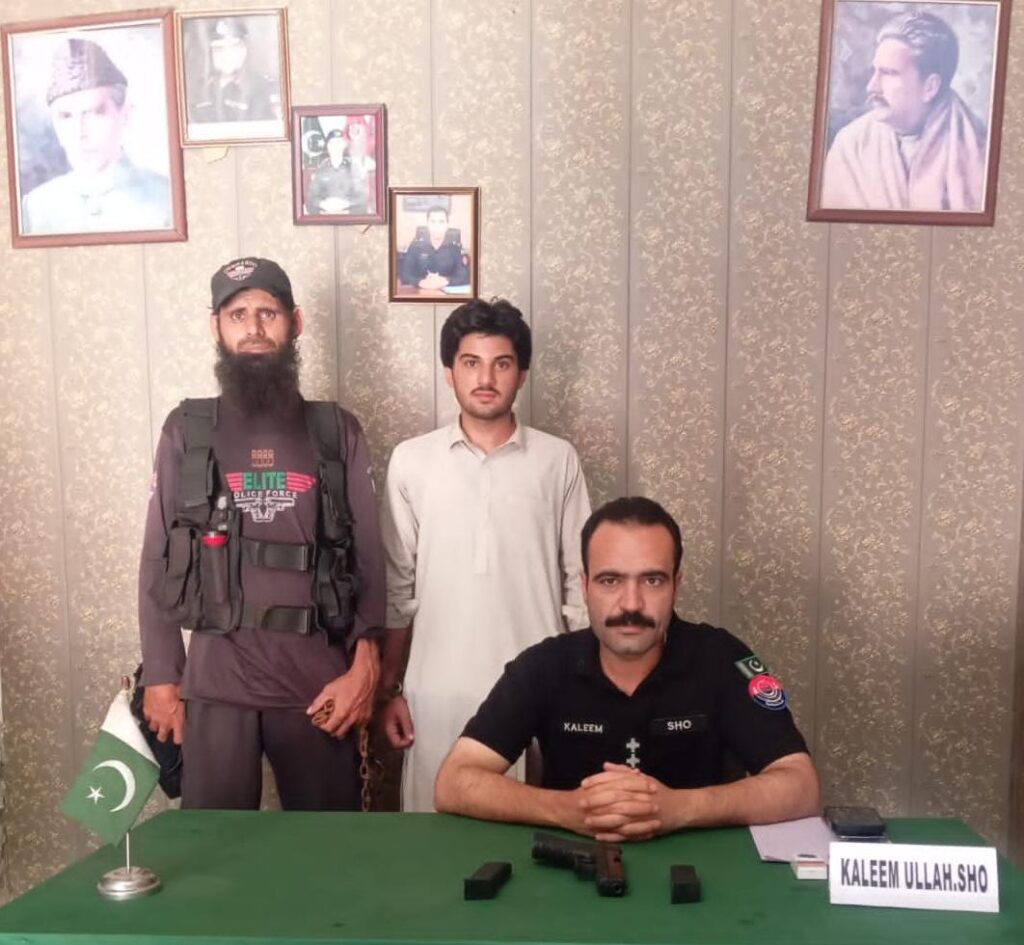 اسلحہ نمائش کی ویڈیو وائرل کرنے والا ملزم گرفتار، اسلحہ برآمد