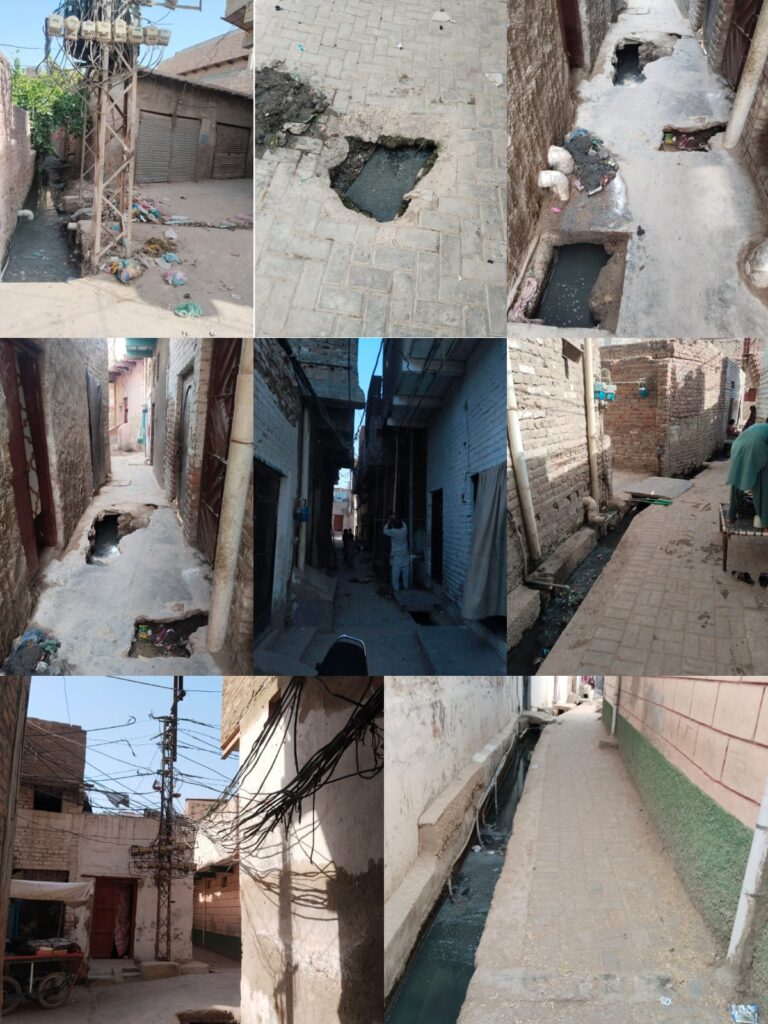 نیو پنڈ بھوسہ لائن کی گلیاں خستہ حالی کا شکار