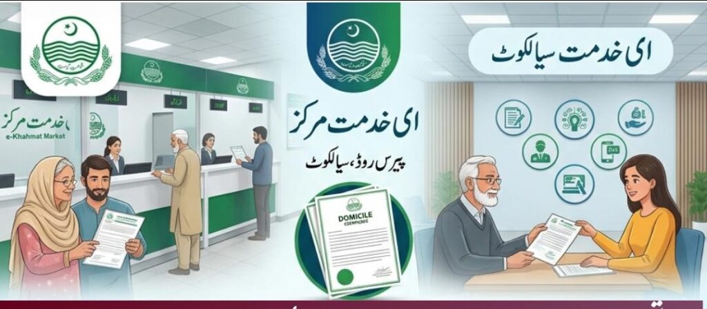 ڈومیسائل، درخواست جمع کروانے کی سہولت ای خدمت مرکز پر بلا معاوضہ فراہم