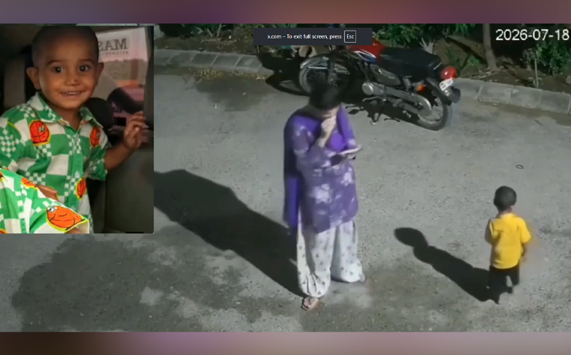 کراچی کے علاقے نیا ناظم آباد سے ڈھائی سالہ بچہ اذان اغوا، موٹرسائیکل سوار ملزم کی فوٹیج سامنے آ گئی