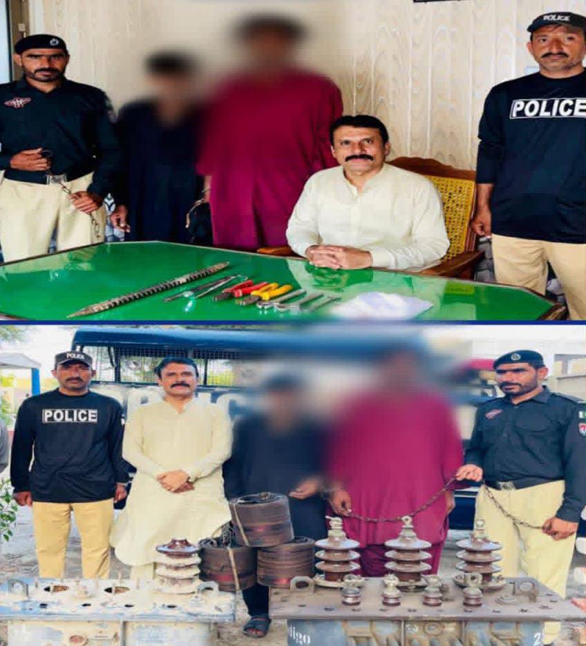 ٹرانسفارمر چوری میں ملوث دو ملزمان گرفتار، 2 ٹرانسفارمرز اور 3 ٹرانسفارمر کوائلز برآمد